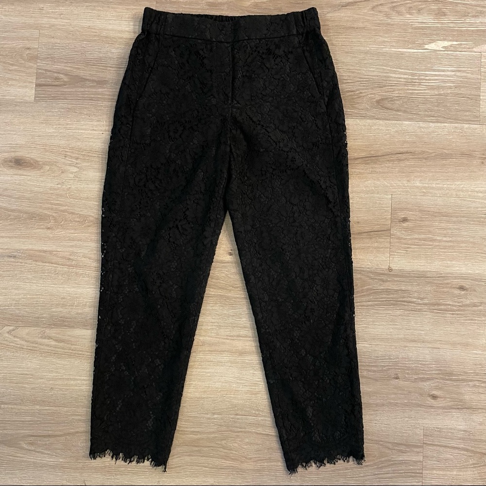 J. Crew Easy pant in black lace size 2
